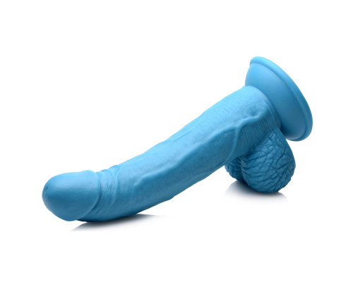 Заказать Голубой фаллоимитатор на присоске 7.5  Dildo with Balls - 21,5 см.