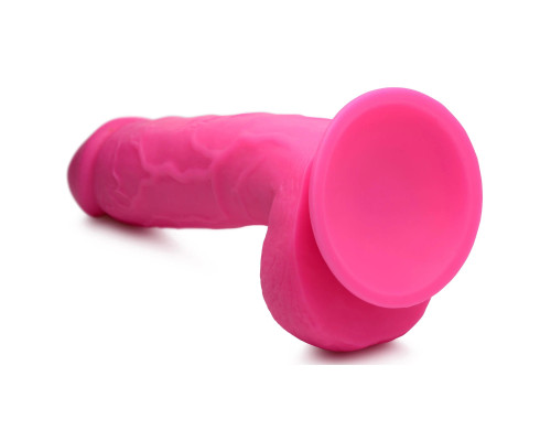 Заказать Розовый фаллоимитатор на присоске 8.25  Dildo with Balls - 22,8 см.