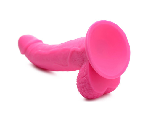 Заказать Розовый фаллоимитатор на присоске 7.5  Dildo with Balls - 21,5 см.