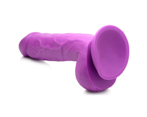 Заказать Фиолетовый фаллоимитатор на присоске 8.25  Dildo with Balls - 22,8 см.