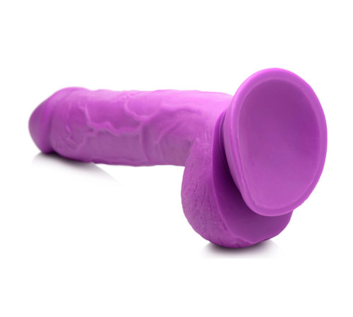 Фиолетовый фаллоимитатор на присоске 8.25  Dildo with Balls - 22,8 см.