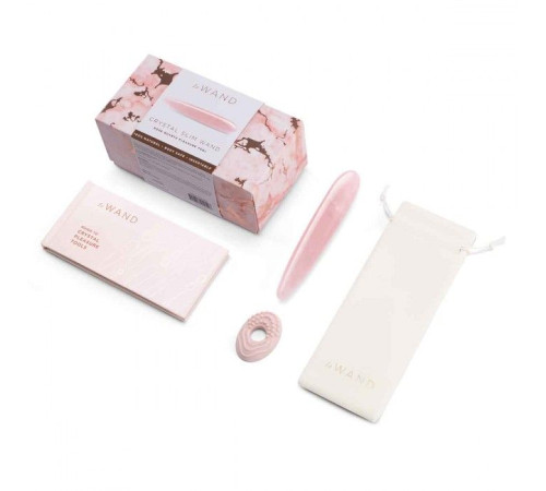 Массажер Le Wand Crystal Slim Wand из розового кварца
