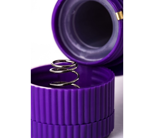 Фиолетовый вибратор с шишечками - 17 см.