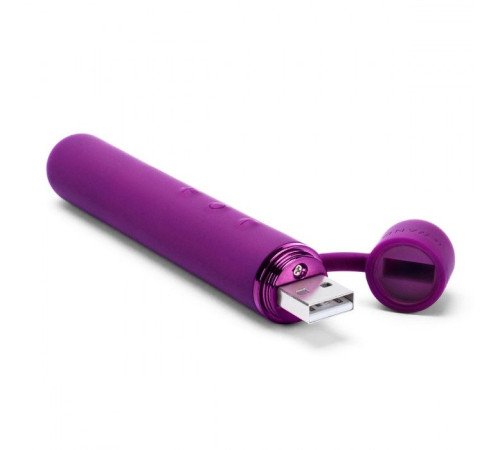 Фиолетовый мини-вибратор Le Wand Baton с текстурированной насадкой - 11,9 см.