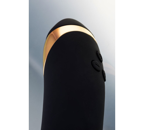 Чёрный вибратор WANAME Storm со стимулирующими рёбрами - 22,5 см.