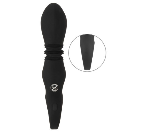 Черный вибратор с мощной поступательной стимуляцией Strong Thrusting Vibrator