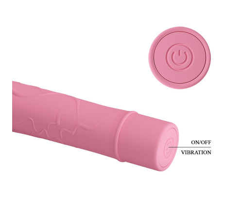Нежно-розовый вибратор Vic с выделенными венками - 15,5 см.