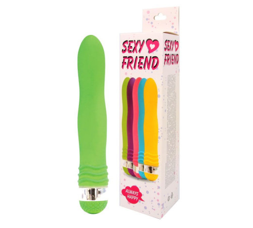 Салатовый эргономичный вибратор Sexy Friend - 17,5 см.