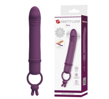 Сливовый вибратор с кольцом Cora - 15,5 см.