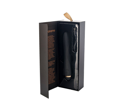 Чёрный вибратор WANAME Storm со стимулирующими рёбрами - 22,5 см.