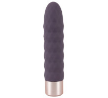 Фиолетовый мини-вибратор Elegant Diamond Vibe - 15 см.