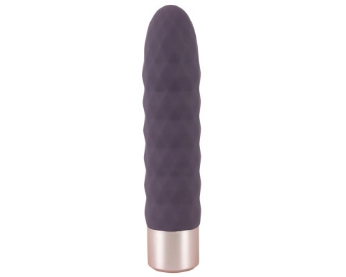 Заказать Фиолетовый мини-вибратор Elegant Diamond Vibe - 15 см.