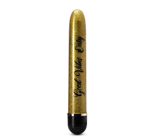Золотистый классический вибратор Good Vibes Only - 17,5 см.