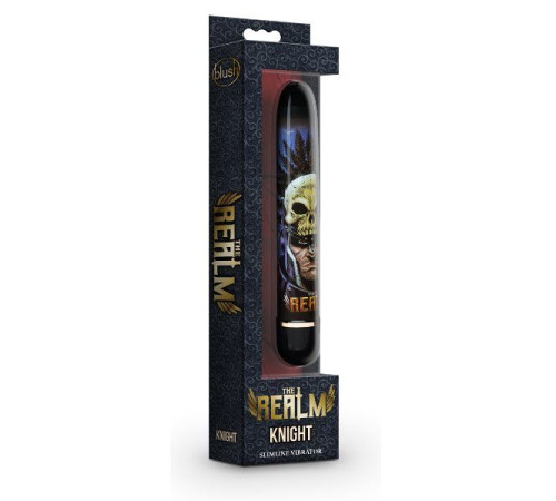 Синий классический вибратор Knight - 17,7 см.