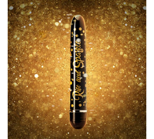 Черно-золотистый классический вибратор Rise and Sparkle - 17,8 см. Черно-золотистый классический вибратор Rise and Sparkle - 17,8 см.