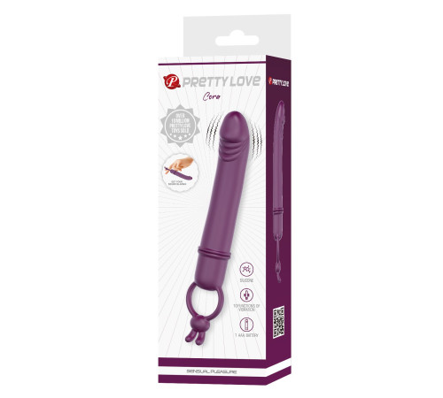 Сливовый вибратор с кольцом Cora - 15,5 см.