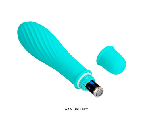 Мятный вибратор Solomon с бороздками - 12,3 см.