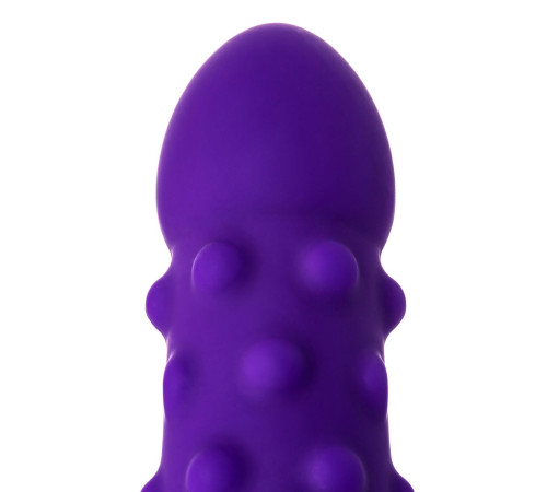 Фиолетовый вибратор с шишечками - 17 см.