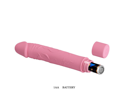 Нежно-розовый вибратор Vic с выделенными венками - 15,5 см.