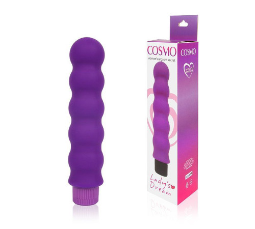 Фиолетовый силиконовый вибратор-елочка Cosmo - 15 см.