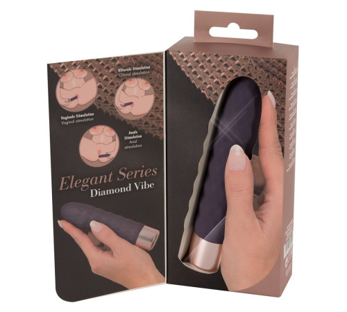 Фиолетовый мини-вибратор Elegant Diamond Vibe - 15 см. Фиолетовый мини-вибратор Elegant Diamond Vibe - 15 см.