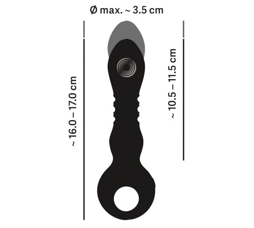 Черный вибратор с мощной поступательной стимуляцией Strong Thrusting Vibrator