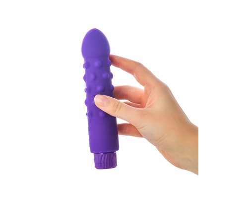 Фиолетовый вибратор с шишечками - 17 см.