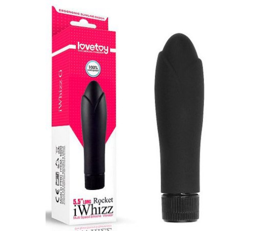Черный мини-вибратор iWhizz Rocket - 13,5 см.