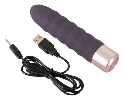 Заказать Фиолетовый мини-вибратор Elegant Diamond Vibe - 15 см.