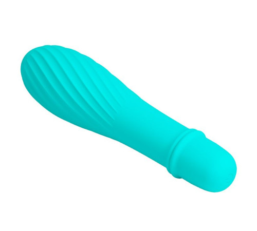 Мятный вибратор Solomon с бороздками - 12,3 см.