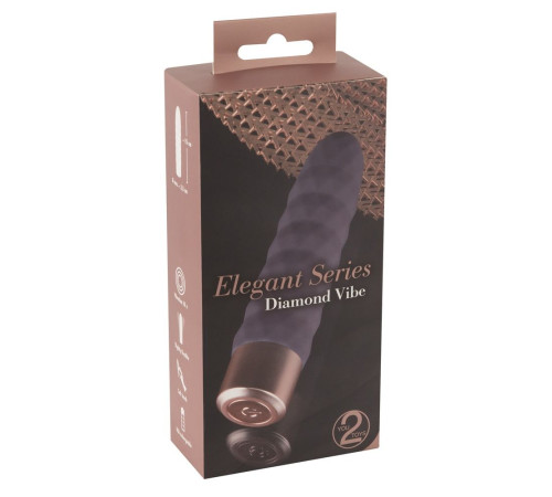 Фиолетовый мини-вибратор Elegant Diamond Vibe - 15 см. Фиолетовый мини-вибратор Elegant Diamond Vibe - 15 см.