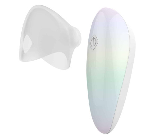 Белый клиторальный таппинг-стимулятор Pandora с насадкой для вакуумной стимуляции