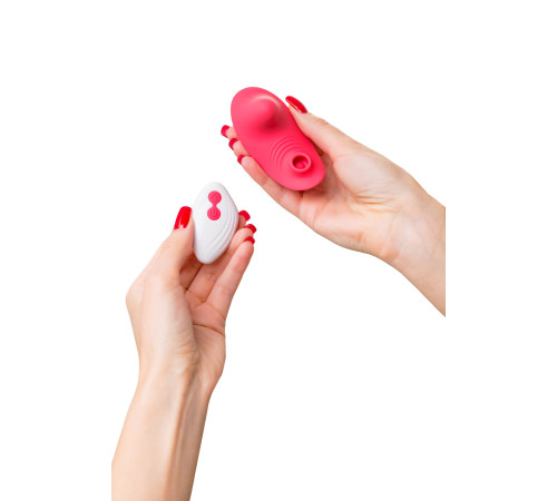 Розовый вибровкладыш в трусики с вакуум-волновой стимуляцией Xiari