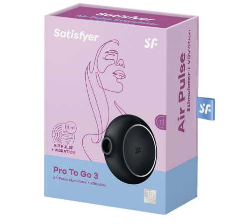 Черный клиторальный стимулятор Pro To Go 3