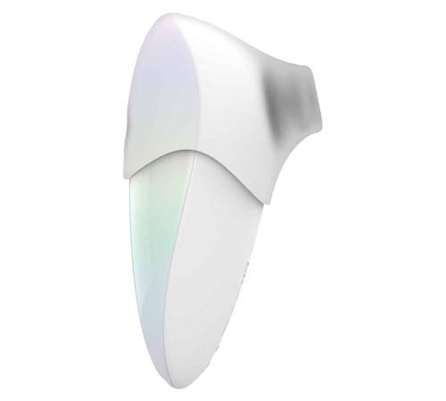 Белый клиторальный таппинг-стимулятор Pandora с насадкой для вакуумной стимуляции