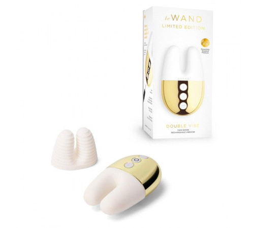 Белый вибратор с ушками Le Wand Double Vibe