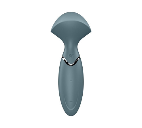 Серый вибромассажер Mini Wand-er - 16 см.