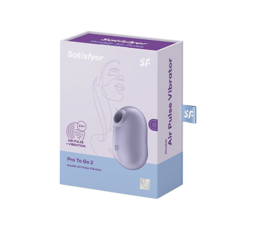 Сиреневый вакуумный вибростимулятор клитора Satisfyer Pro To Go 2