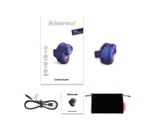 Синий клиторальный стимулятор на палец Kisscool