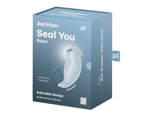 Нежно-голубой вакуумный стимулятор клитора Seal You Soon Нежно-голубой вакуумный стимулятор клитора Seal You Soon