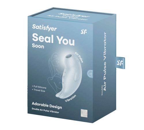 Нежно-голубой вакуумный стимулятор клитора Seal You Soon
