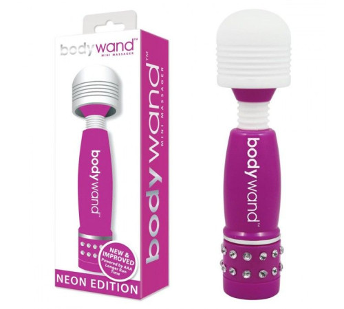 Фиолетово-белый жезловый мини-вибратор с кристаллами Mini Massager Neon Edition Фиолетово-белый жезловый мини-вибратор с кристаллами Mini Massager Neon Edition