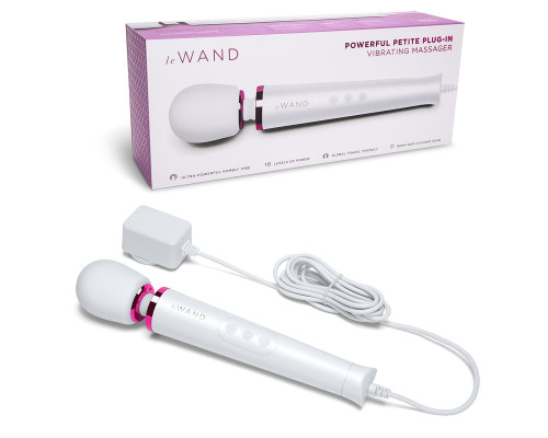 Заказать Белый проводной вибратор Le Wand Petite Vibrating Massager - 25 см.