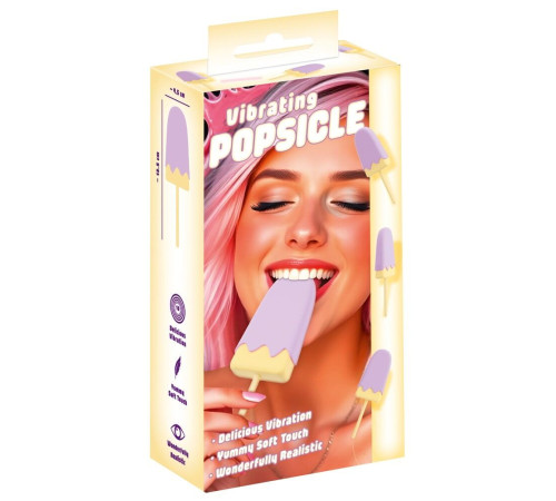 Сиреневый мини-вибратор в форме пломбира Vibrating Popsicle