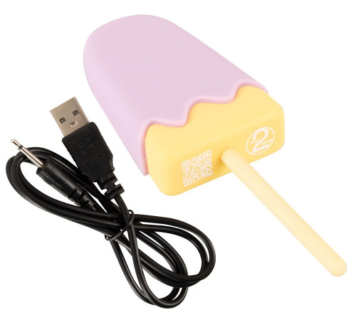 Сиреневый мини-вибратор в форме пломбира Vibrating Popsicle