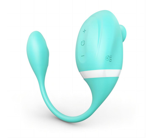 Мятный вакуумный вибростимулятор Tadpole Vibrating Dual Stimulation с виброхвостиком