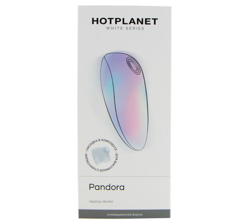 Белый клиторальный таппинг-стимулятор Pandora с насадкой для вакуумной стимуляции