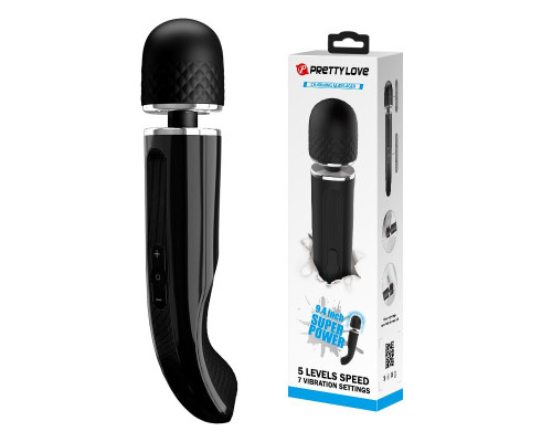 Заказать Черный мощный жезловый вибратор с изогнутой ручкой Charming Massager - 24 см. Заказать Черный мощный жезловый вибратор с изогнутой ручкой Charming Massager - 24 см.