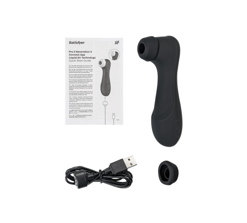 Черный вакуумный стимулятор клитора Satisfyer Pro 2 Generation 3