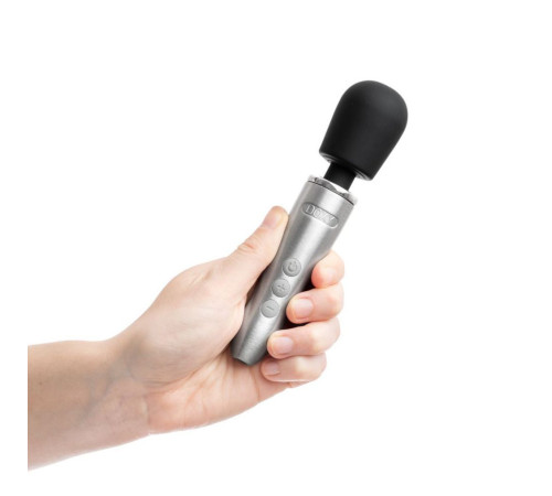 Серебристо-черный вибратор Doxy Go - 16,2 см.